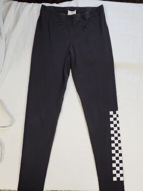 Vans Leggings Straight Cut Elastic Waistband Black Sz M